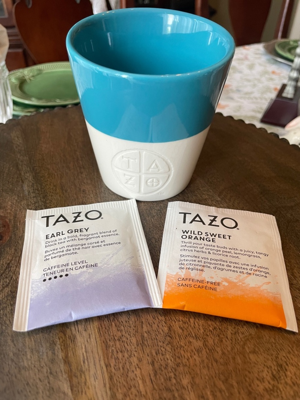 Starbucks Blue and White Fine Bone China Tazo Tea Cup